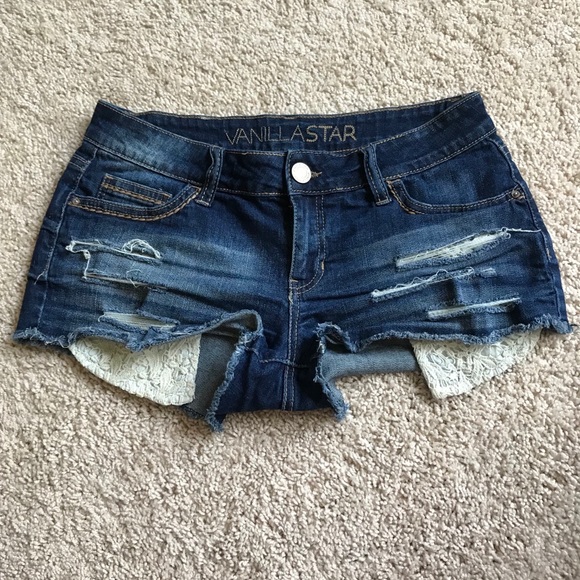 Vanilla Star Women's Blue Denim Shorts - Picture 1 of 3